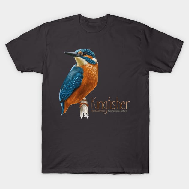 Kingfisher bird - Wildlife observation - birs illustration T-Shirt by OutfittersAve